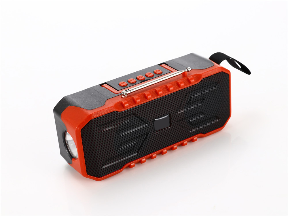 HS-2206 Bluetooth speaker subwoofer outdoor solar flashlight multifunction