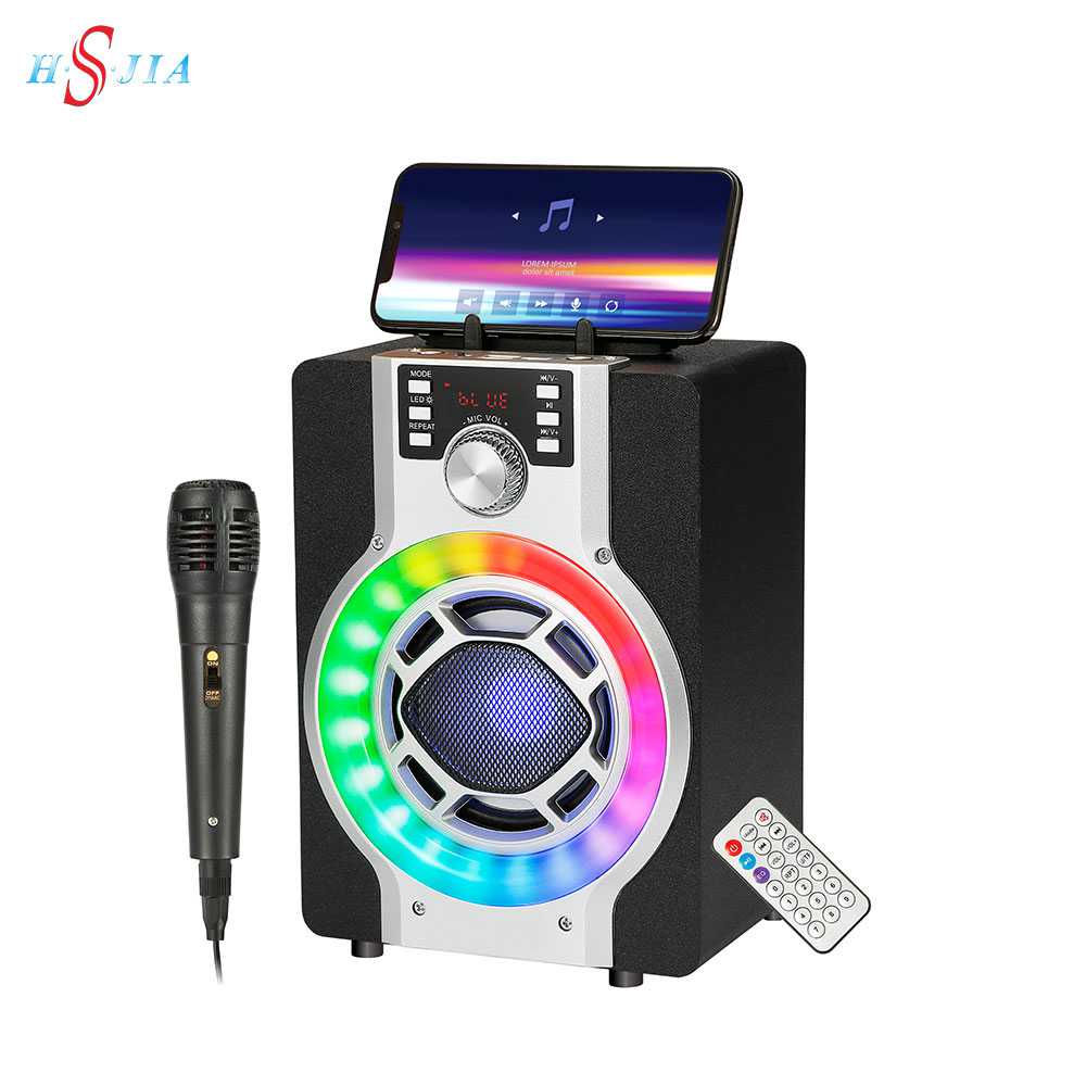 HS-2398 Color light Bluetooth speaker outdoor Karaoke with wireless microphone