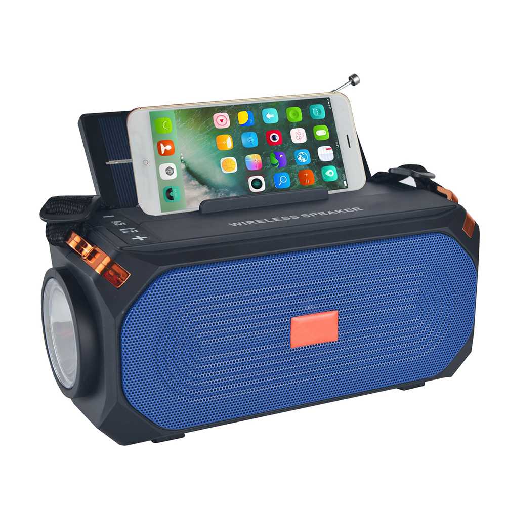 HS-2407 Hot sale Bluetooth speaker solar charging with torch FM radio speaker