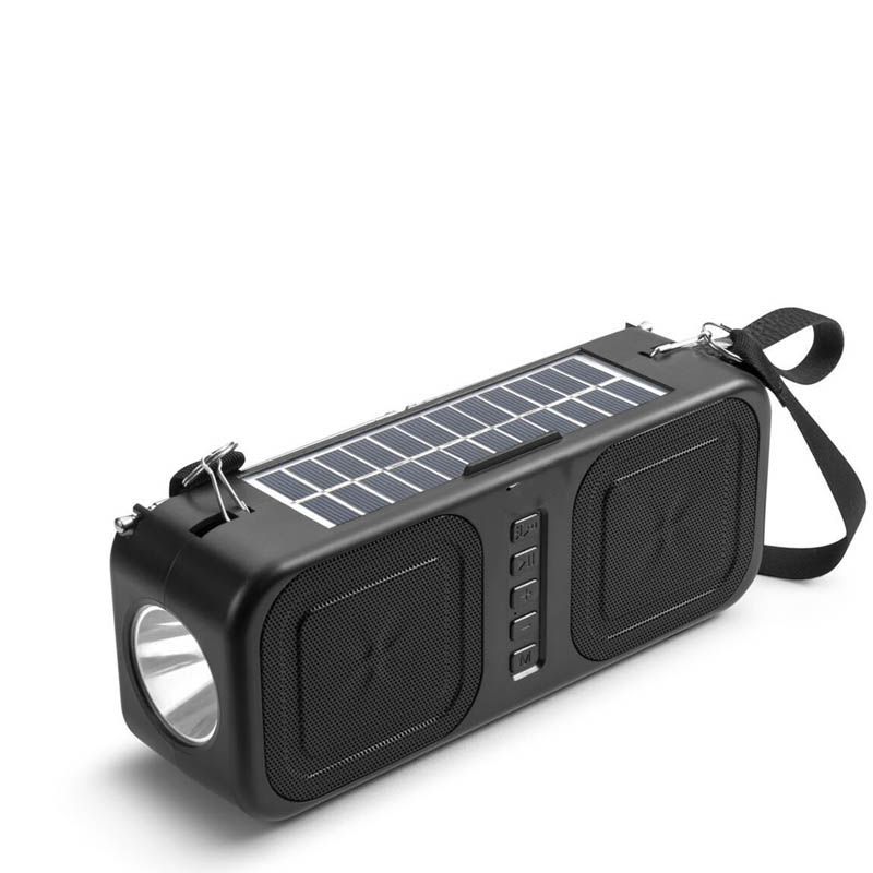 HS-2414 Outdoor portable Bluetooth speaker with solar panel emergency light