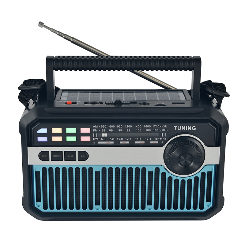 HS-2624 New emergency radio multi-band portable solar radio with disco light