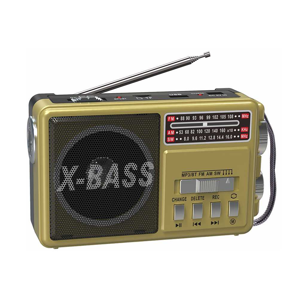 HS-2638 Portable radio with Built-in Speaker outdoor radio antenna with Torch
