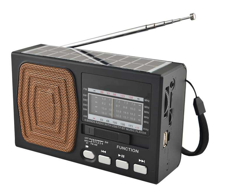 HS-2645 Factory wholesale Solar radio portable AM FM SW radio with led light