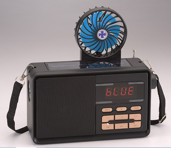 HS-2756 Bluetooth radio 3-band wireless with LED display with fan solar charging