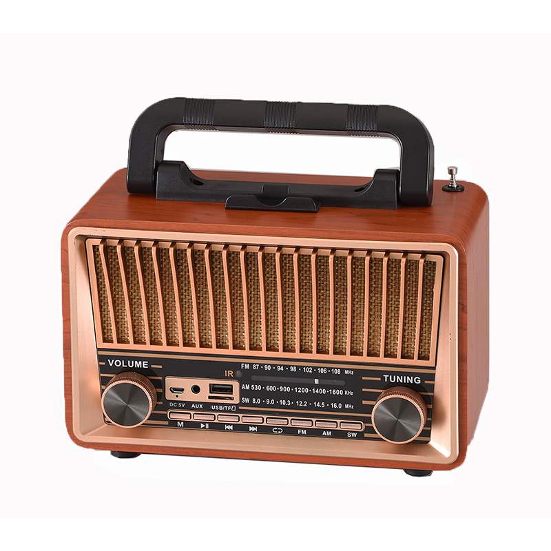 HS-2777 Wooden classic portable vintage AM / FM / SW radio with remote control
