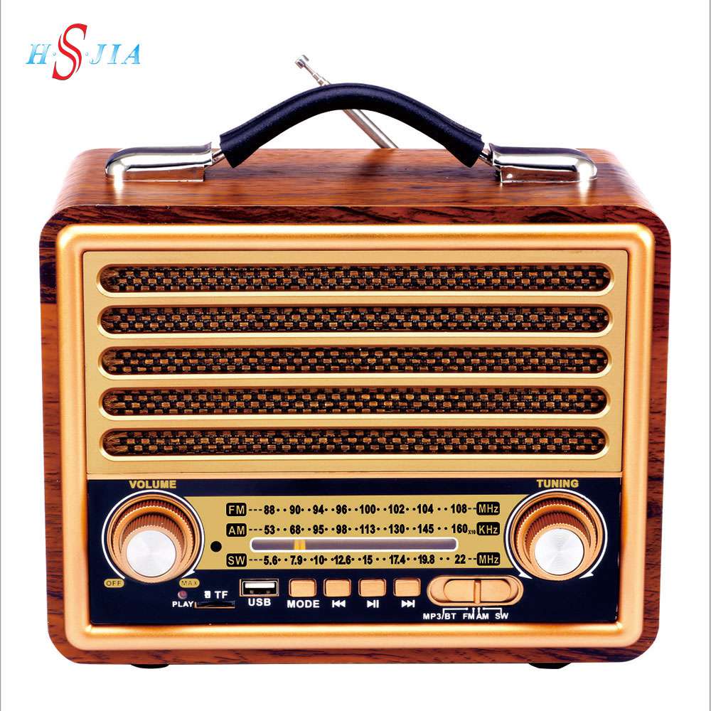 HS-2790 Retro Convenient Handle Mobile Radio With Solar Panel Charge And Lamp