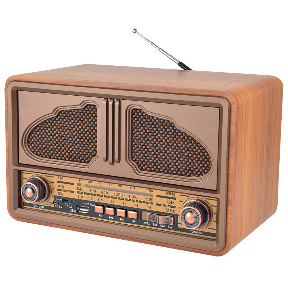 HS-2795 Vintage design Retro Wood Wireless Radio with Built-in Speaker Radio