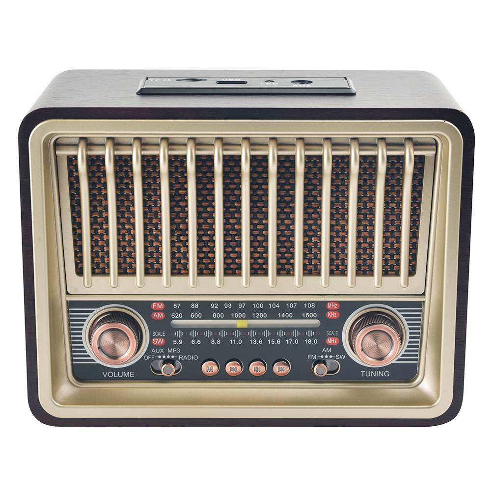 HS-2804 Retro wood wireless Radio with Built-in Speaker vintage portable Radio