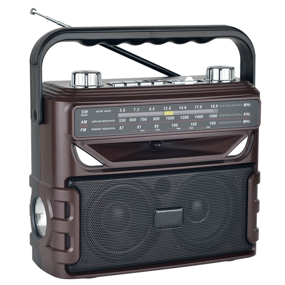 HS-2807 Customized portable Solar rechargeable Radio with Torch light outdoor