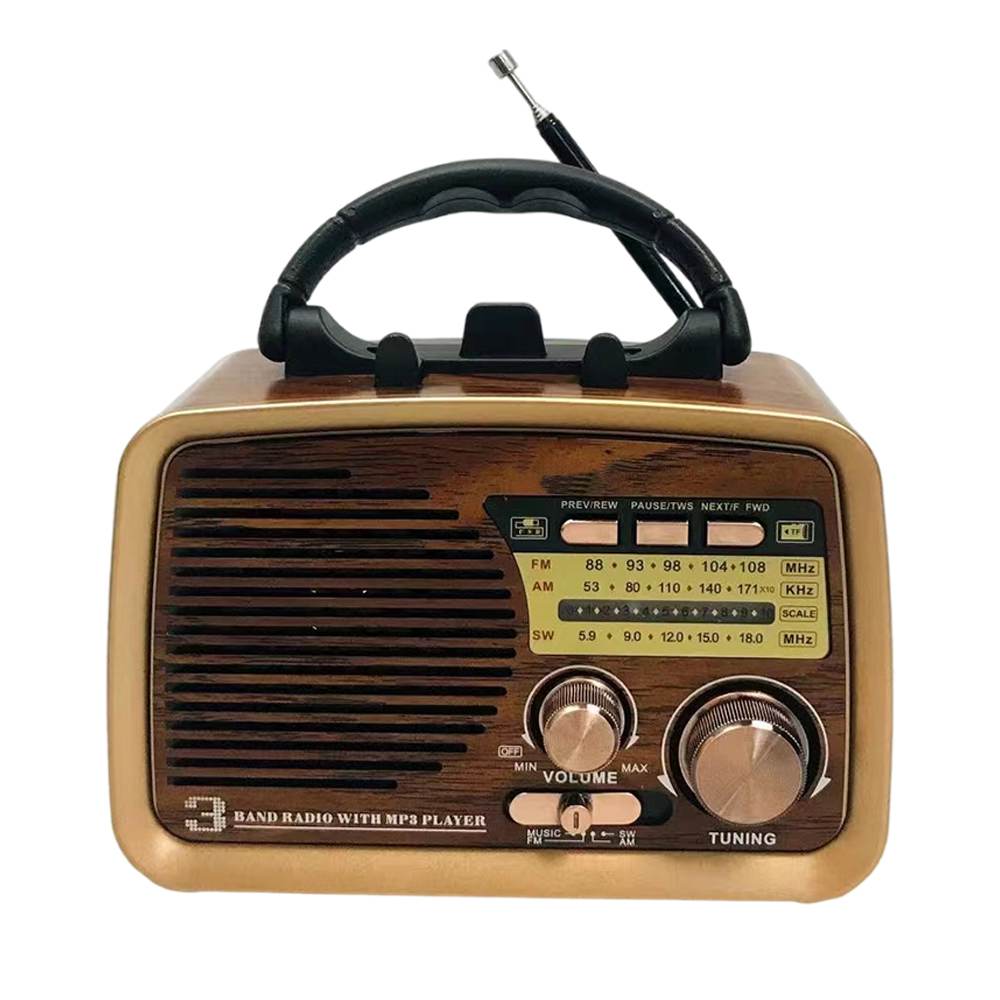 HS-2810 Portable retro family applicable three-band radio with solar panel radio
