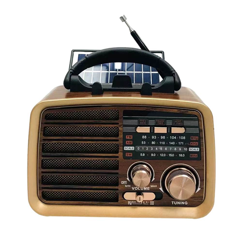 HS-2811 Retro Radio with 3 Band Built-in Speaker Solar panel portable Radio