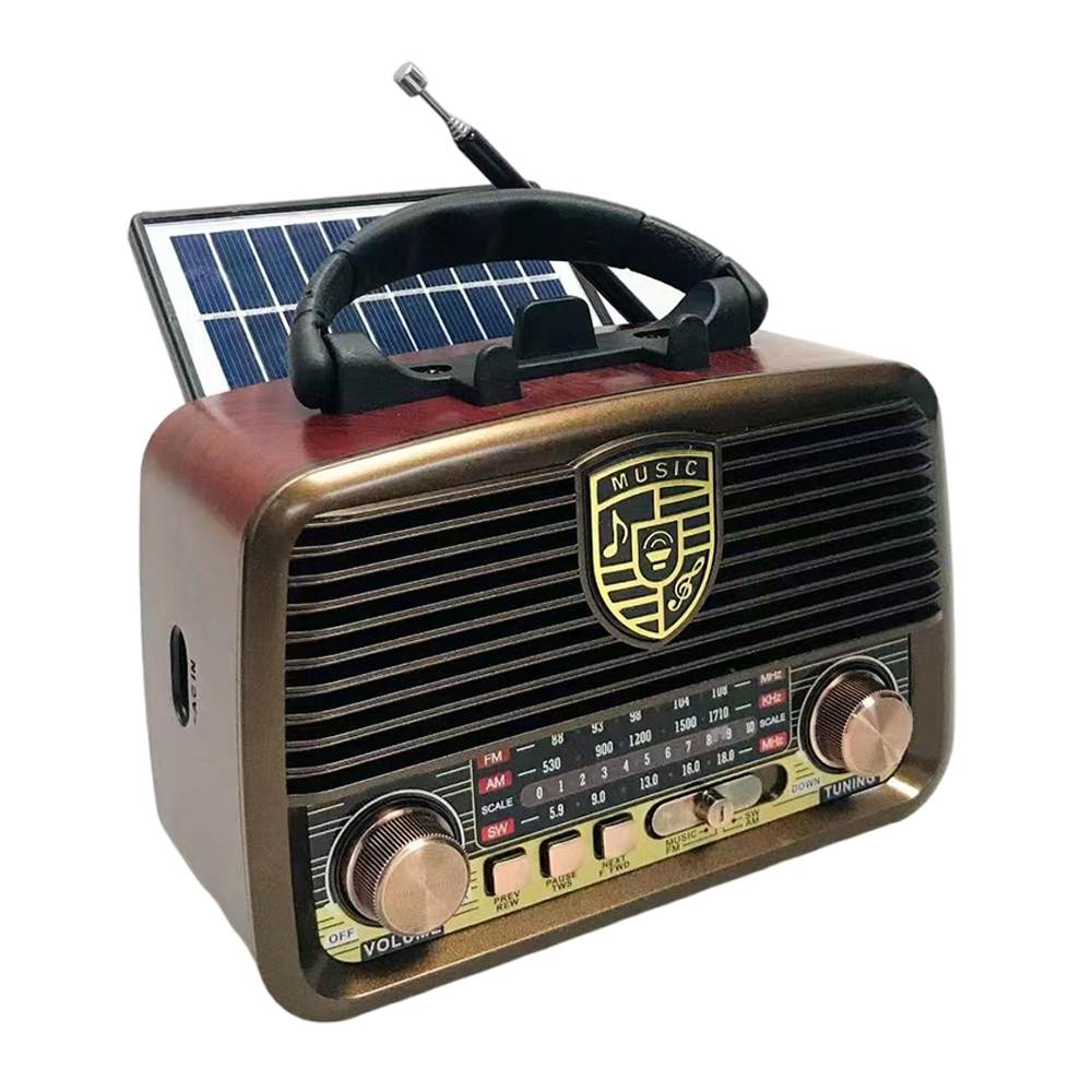 HS-2812 Outdoor portable home retro radio multi-band with solar panel radio