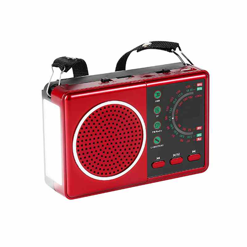 HS-2843 Solar Powered Radio Recorder Rechargeable FM AM Multi Band Radio