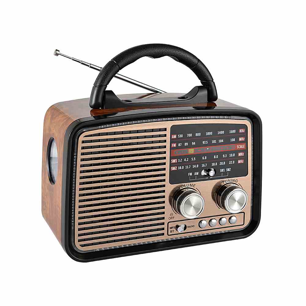 HS-2866 Newest Retro Desktop radio vintage am fm wooden radio with torch