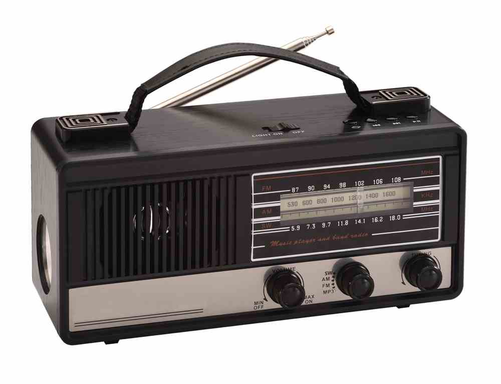 HS-2872 Old Fashioned Classic wooden finish plastic case radio with antenna
