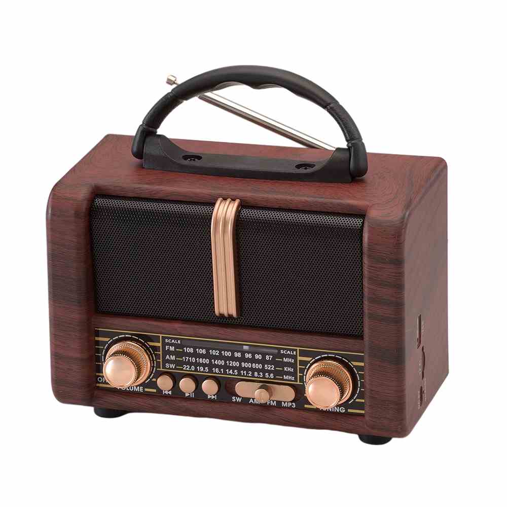 HS-2875 Retro radio handled hold connectable Bluetooth speaker with usb TF slot