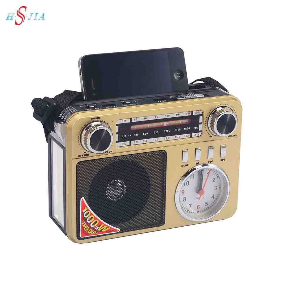 HS-2877 Hot selling China factory potable radio am fm sw radios with clock