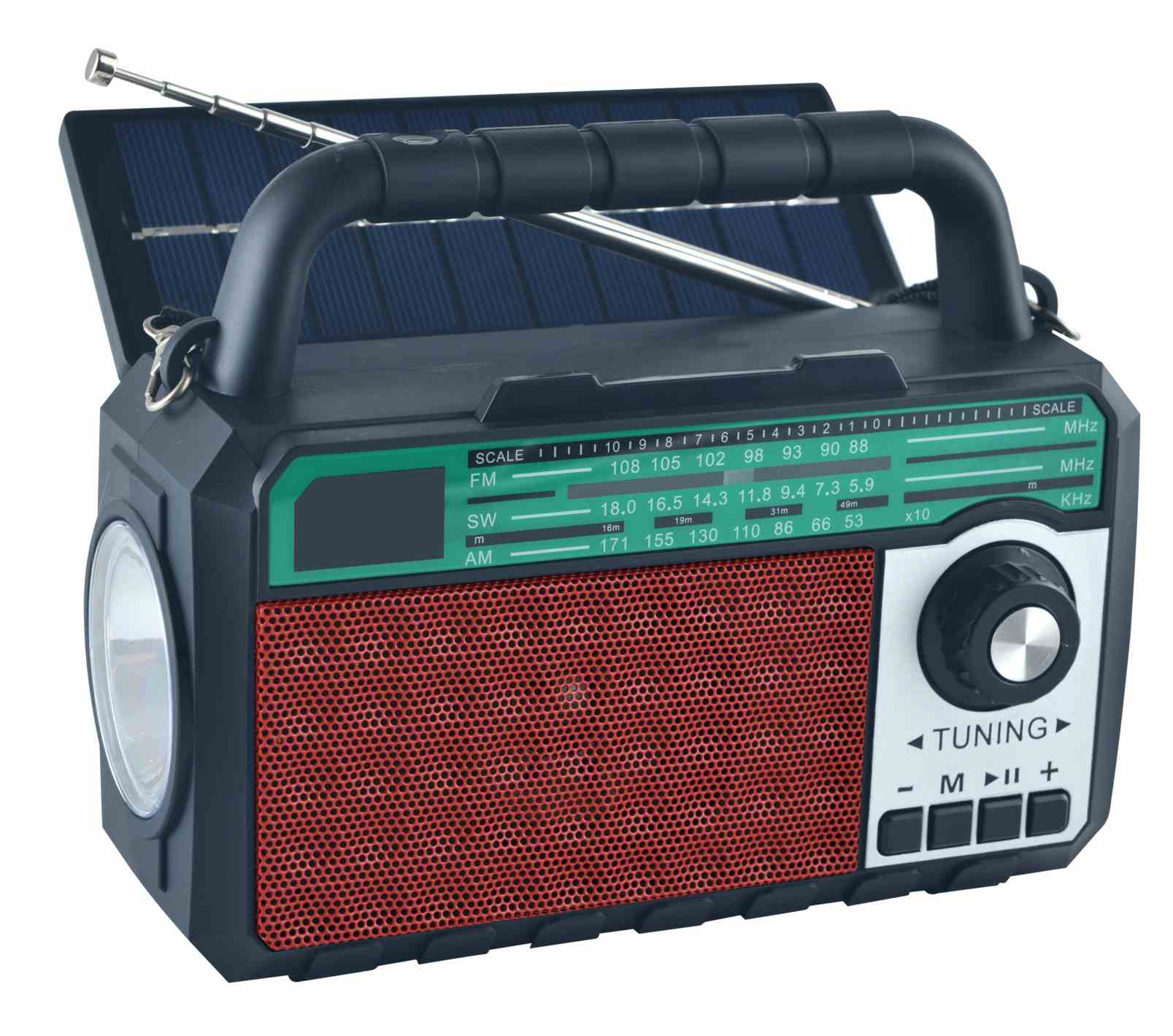 HS-2878 Popular portable wireless fm radios solar panel radio with single torch