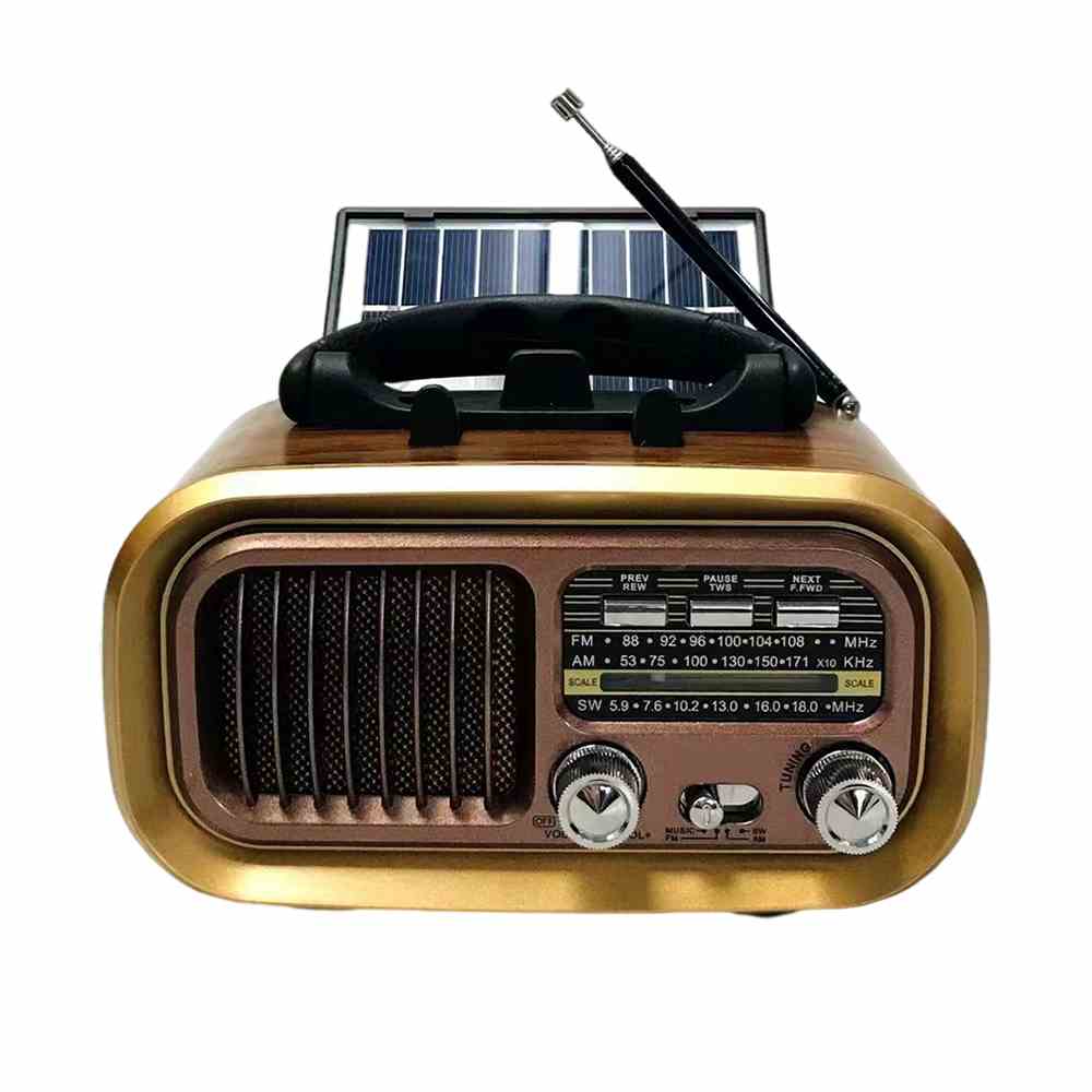 HS-2892 New Arrival Vintage Retro FM/AM/SW 3 Band Radio With Solar Panel