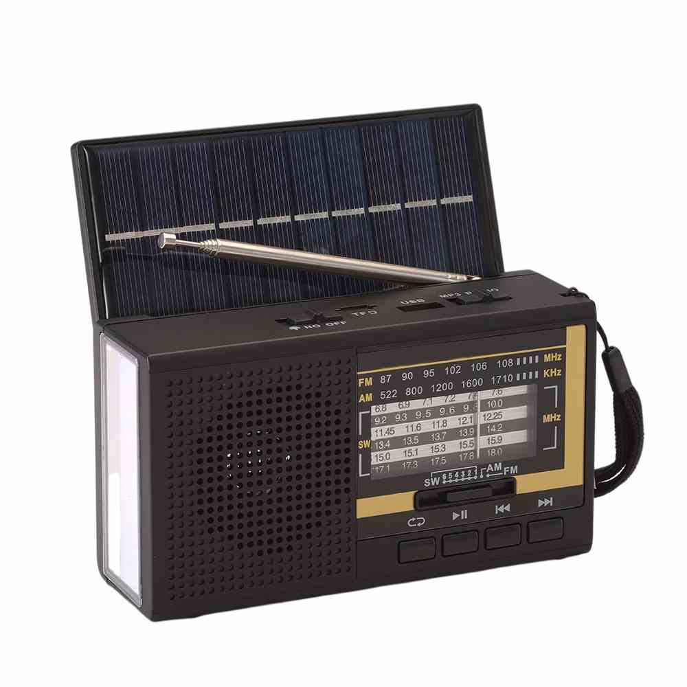 HS-2920 Portable BT Solar Radio with 1.5W stereo sound and deep bass with torch