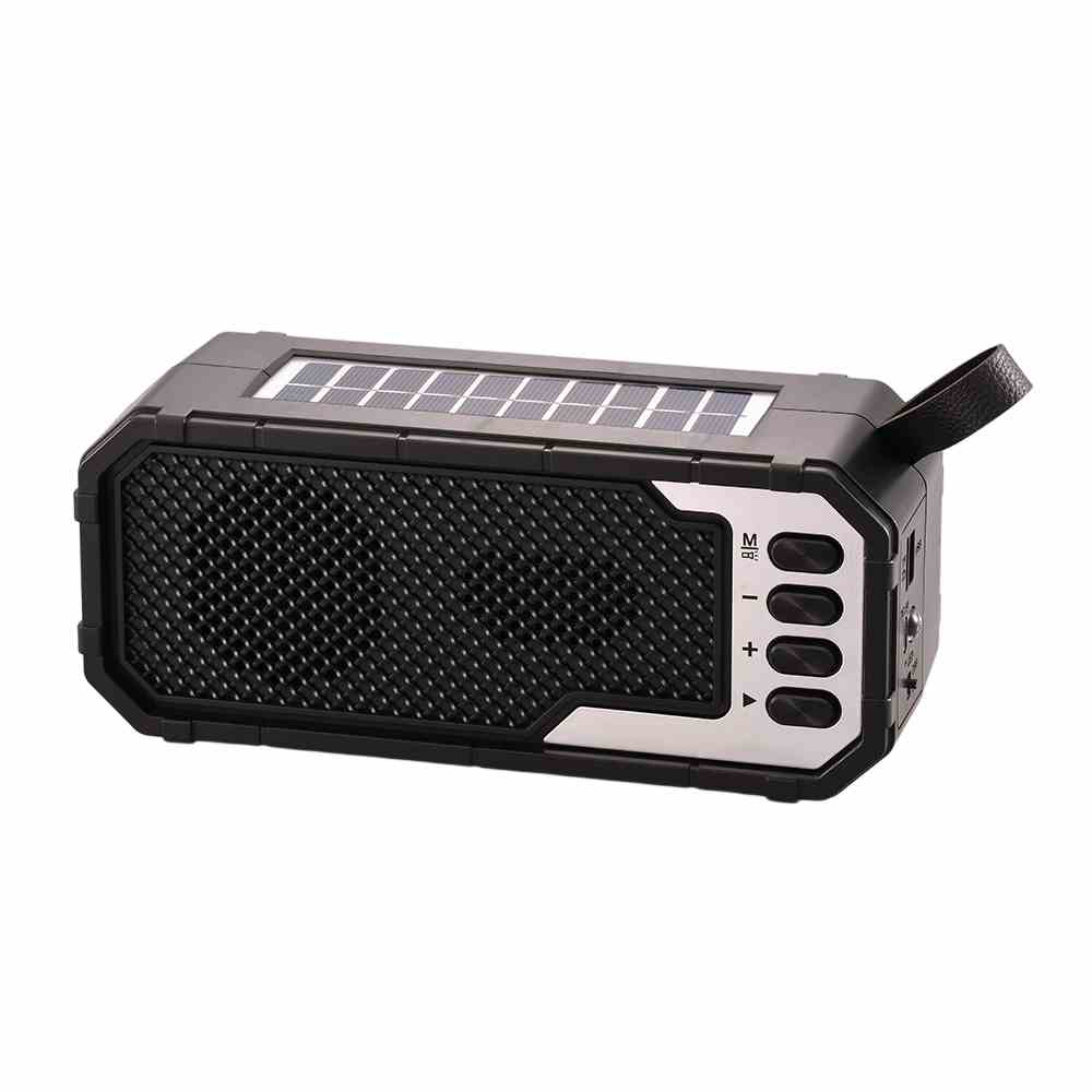 HS-3379 Wireless Portable FM Radio TF Slot Rechargeable Battery 1200mah Solar