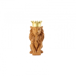 HS-A168 Home decoration life black resin statue of a lion speaker wearing crown
