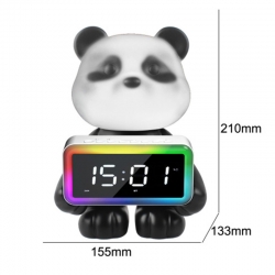 HS-A173  New Design Panda Rgb Larger Desktop Alarm Clock With BASS Sounds